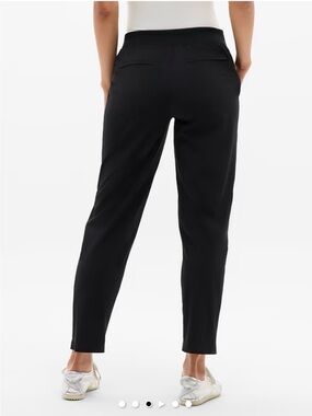 Athleta Brooklyn Black Midrise Straight-Leg tuxedo stripe Pants